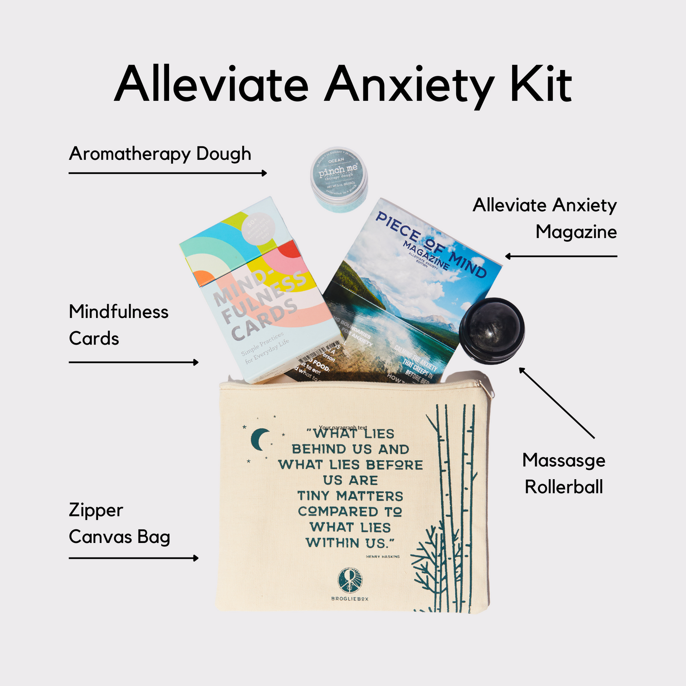 BroglieBox, Alleviate Anxiety Kit, Self Care Kits